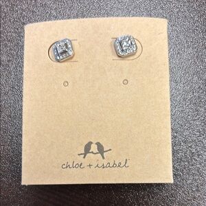 Chloe + Isabel Silver Crystal Stud Earrings
